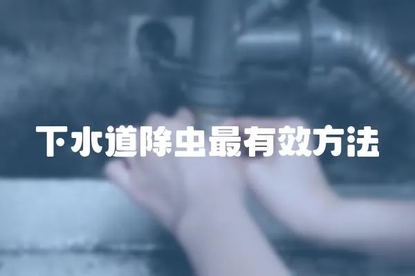 下水道除蟲最有效方法