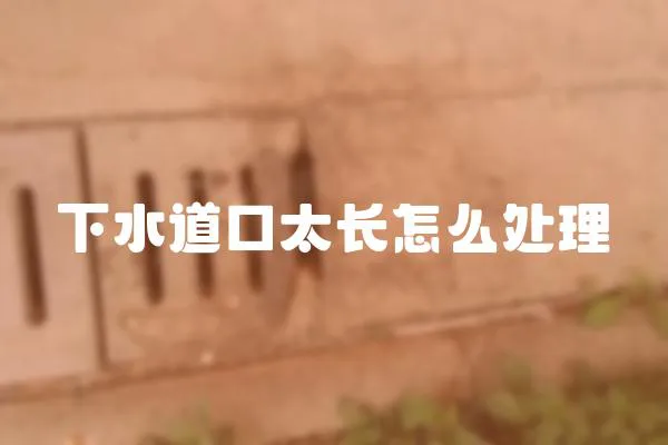下水道口太長(zhǎng)怎么處理