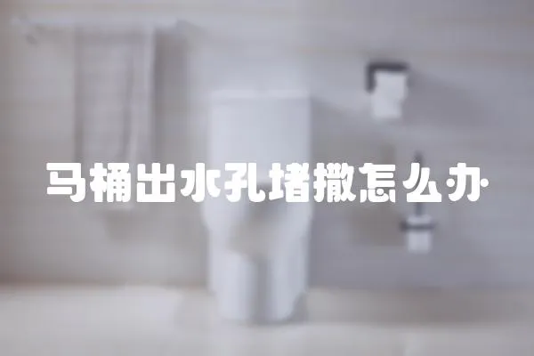 馬桶出水孔堵撒怎么辦